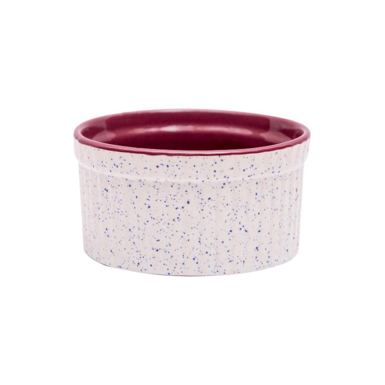 Shilpkara 'Cupcake Delight' Dining Serveware Katori Ceramic Dessert Bowl (White, Purple Pack of 2)