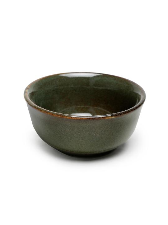 Shilpkara 'Dove Green' Glazed Studio Pottery Ceramic Noodle Cup Cum Soup Bowl (Set of 2)