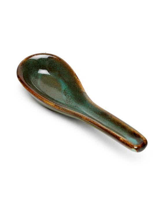 Shilpkara 'Dove Green' Glazed Studio Pottery Ceramic Noodle Cup Cum Soup Bowl (Set of 2)