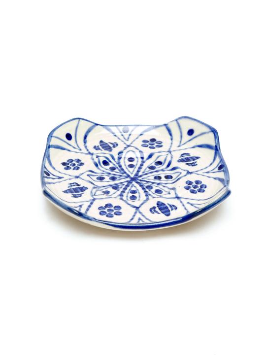 Shilpkara 'Moroccan Bloom' Handpainted Ceramic Coffee Mugs Tea Cup and Saucer Cup Plate Set for Tea Set (Set of 6, 140 ml)