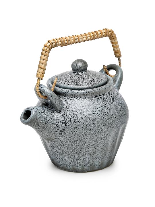 Shilpkara 'Rustic' Handpainted Ceramic Tea Mug & Kettle Tea Set (Microwave Safe)