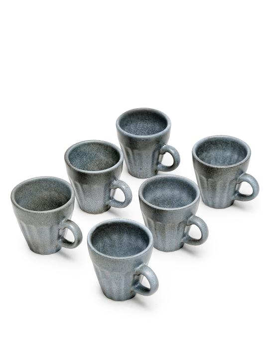 Shilpkara 'Rustic' Handpainted Ceramic Tea Mug & Kettle Tea Set (Microwave Safe)