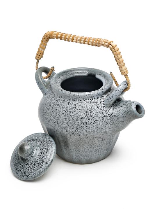 Shilpkara 'Rustic' Handpainted Ceramic Tea Mug & Kettle Tea Set (Microwave Safe)