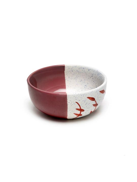 Shilpkara 'Dual Shaded Leaf' Microwave Safe Kitchen Snacks Cereal Ceramic Katori Breakfast Serving Bowls (300 ml, Set of 4)