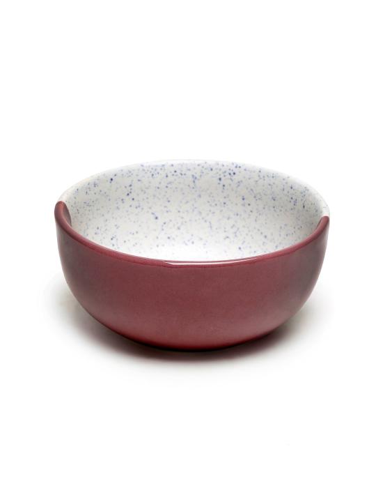 Shilpkara 'Dual Shaded Leaf' Microwave Safe Kitchen Snacks Cereal Ceramic Katori Breakfast Serving Bowls (300 ml, Set of 4)