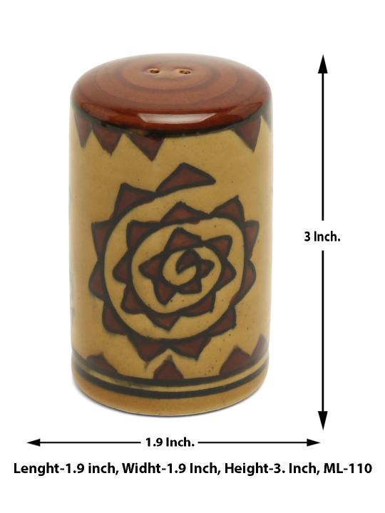 Shilpkara The Madhubani Tales Handpainted Ceramic Salt Pepper Set for Dining Table Salt and Pepper Shakers (Set of 2, 100 ML)