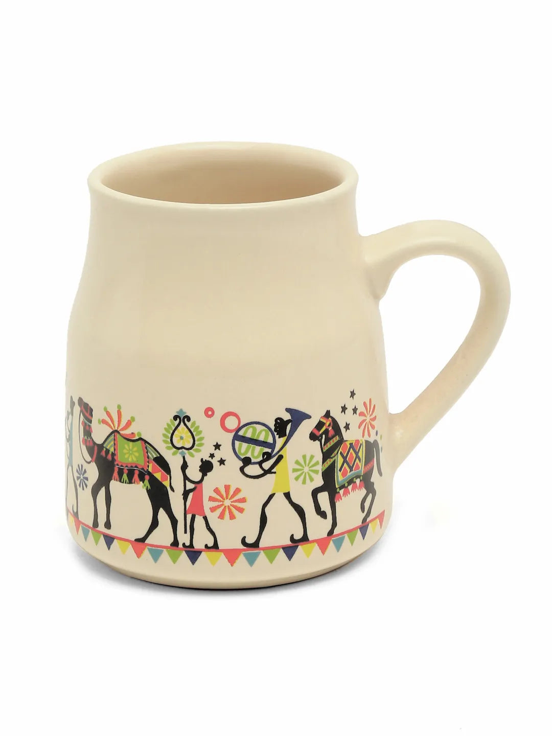 Shilpkara Traces of The Ancient Handcrafted Ceramic Coffee Mugs Chai  Cups, Microwave & Dishwasher Safe Tea Cup (Set of 6, 140 ML)