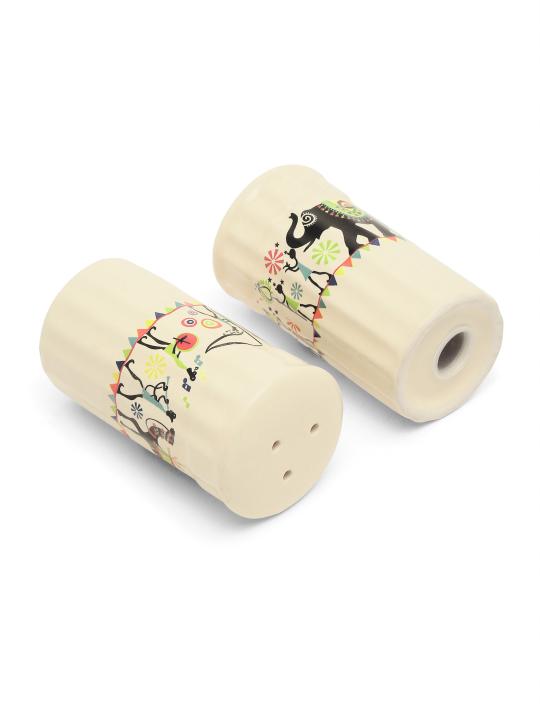 Shilpkara Traces of The Ancient Handcrafted Ceramic Salt Pepper Set for Dining Table Salt and Pepper Shakers (Set of 2, 100 ML)