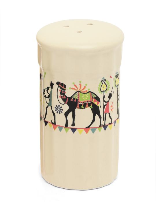 Shilpkara Traces of The Ancient Handcrafted Ceramic Salt Pepper Set for Dining Table Salt and Pepper Shakers (Set of 2, 100 ML)