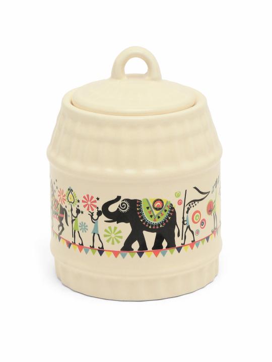 Shilpkara Traces of The Ancient Handcrafted Multi-Purpose Ceramic Pickle Jar Set Ceramic Jars for Kitchen Storage & Pickle Containers for Dining Table (Set of 3, 300 ML, Microwave Safe)