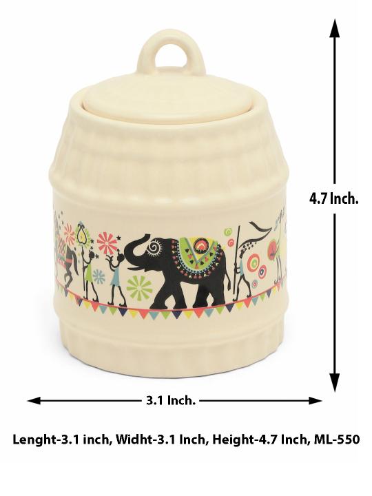 Shilpkara Traces of The Ancient Handcrafted Multi-Purpose Ceramic Pickle Jar Set Ceramic Jars for Kitchen Storage & Pickle Containers for Dining Table (Set of 3, 300 ML, Microwave Safe)