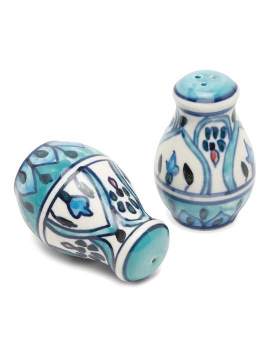 Shilpkara Floral Feels Handpainted Ceramic Salt Pepper Set for Dining Table Salt and Pepper Shakers (Set of 2, 100 ML)