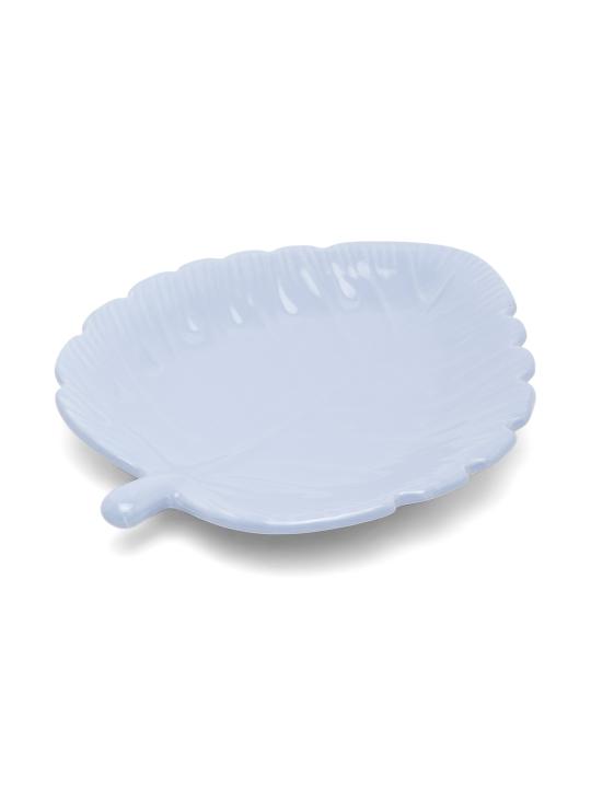 Shilpkara The Leaf Shade Handcrafted Apetizer Chip-N-Dip Snacks Serving Ceramic Platter for Dining Table (Set of 2, Microwave Safe, Dishwasher Safe)