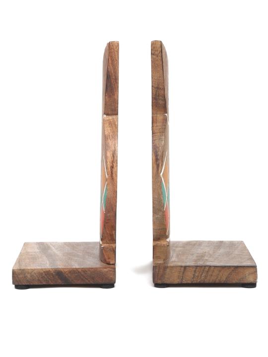 Shilpkara Wooden Owl Decor Book Holders Stand Case and Wooden Home Decorative Kids Room Office Heavy Book End Desk Organizer Book Stopper & Bookends