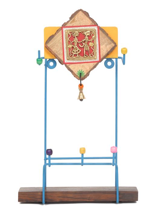 Shilpkara Dhokra Motifs Finish Wall Magazine Stand in Metal - Wall Magazine Holder Rack for Living Room Office Table Desk Newspaper Stand Racks for School Home