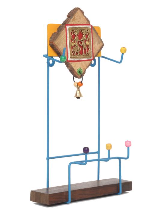Shilpkara Dhokra Motifs Finish Wall Magazine Stand in Metal - Wall Magazine Holder Rack for Living Room Office Table Desk Newspaper Stand Racks for School Home