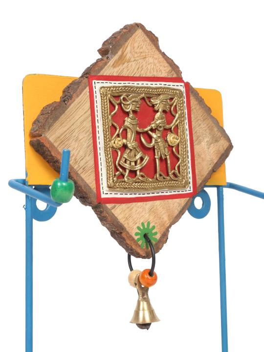 Shilpkara Dhokra Motifs Finish Wall Magazine Stand in Metal - Wall Magazine Holder Rack for Living Room Office Table Desk Newspaper Stand Racks for School Home