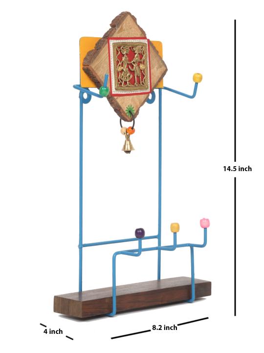 Shilpkara Dhokra Motifs Finish Wall Magazine Stand in Metal - Wall Magazine Holder Rack for Living Room Office Table Desk Newspaper Stand Racks for School Home
