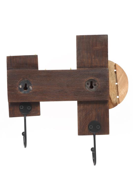 Shilpkara 'Tribal Arts' Handpainted Wooden Key Holder for Wall in Mango Wood (6 Hooks) - Key Stand Keychain Holder for Home Key Hanger Wall Hooks for Hanging Home Decor Key Chain Hanger