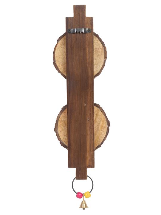 Shilpkara 'Dhokra Motifs' Handpainted Wooden Key Holder for Wall (6 Hooks) - Key Stand Keychain Holder for Home Key Hanger Wall Hooks for Hanging Home Decor Key Chain Hanger