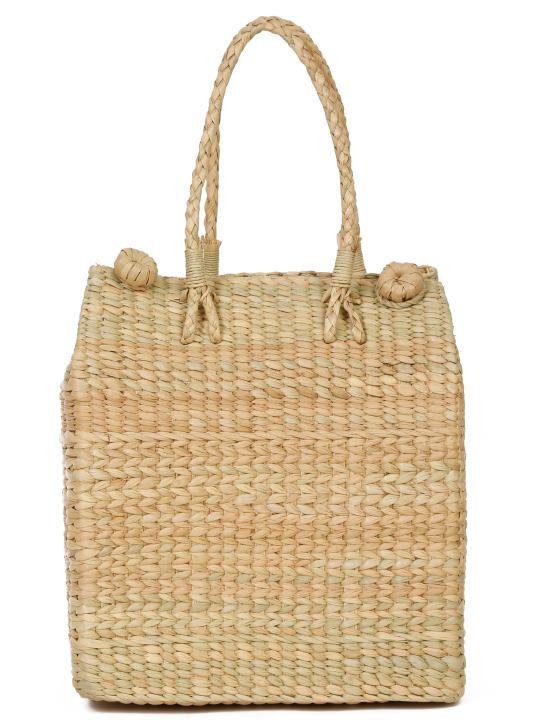 Shilpkara Rustic Charm Handwoven Organic Eco-Friendly Kouna Sea Grass Multi Purpose Market Bag Picnic Basket (Beige)