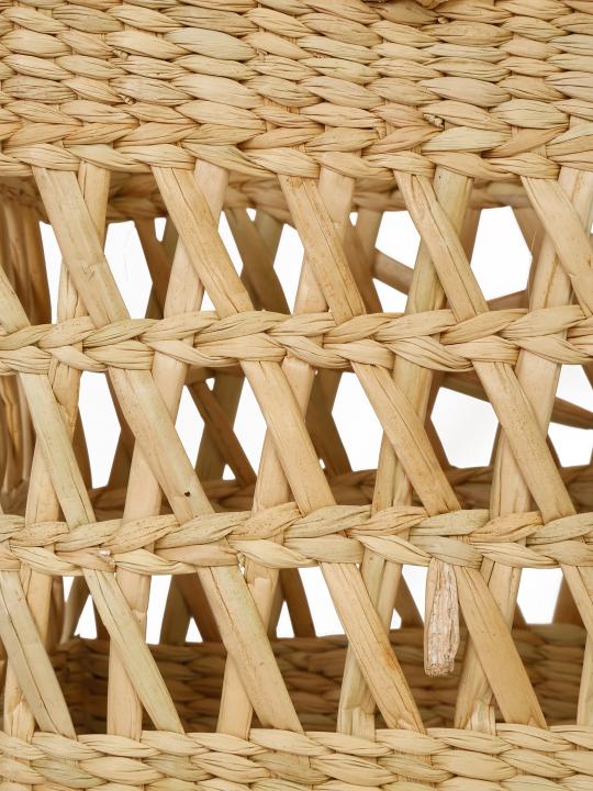 Shilpkara "Lattice Intricacy Handcrafted Organic Eco-friendly Kouna Sea Grass Shopping Market Bag with Lattice Design (Beige, 15 x 5.5 x 11 Inch)