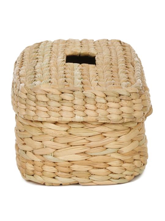 Shilpkara Tropical Decor Handcrafted Unique Sustainable Organic Kouna Grass Napkin Stand Tissue Box (Beige)