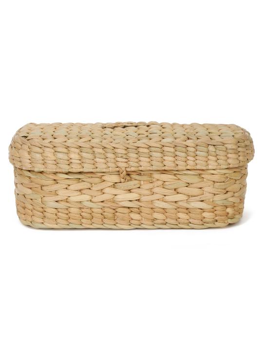 Shilpkara Tropical Decor Handcrafted Unique Sustainable Organic Kouna Grass Napkin Stand Tissue Box (Beige)