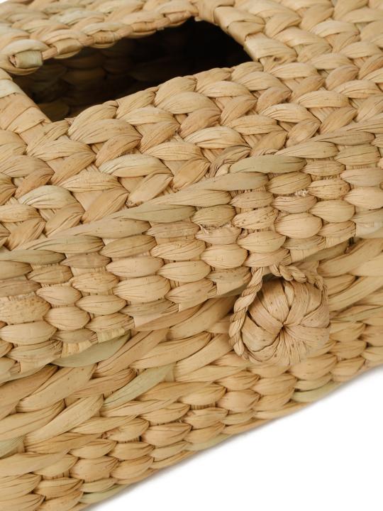 Shilpkara Tropical Decor Handcrafted Unique Sustainable Organic Kouna Grass Napkin Stand Tissue Box (Beige)