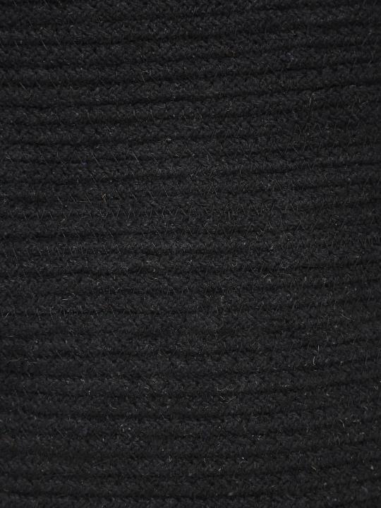 Shilpkara Laundry Oasis Handwoven Organic Natural Cotton Dori Jute Washing Sack Organiser Laundry Basket (Black)