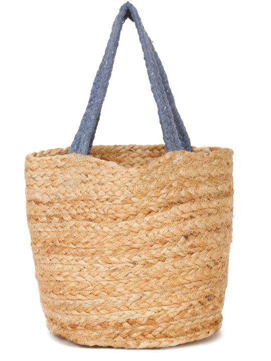 Shilpkara Nature's Nest Handwoven Organic Natural Jute Planter Cum Eco-Friendly Cotton Dori Storage Basket (Brown)