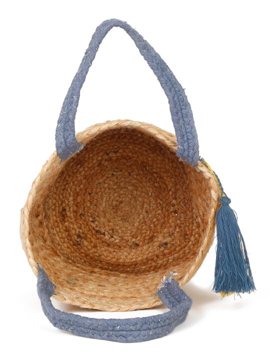 Shilpkara Nature's Nest Handwoven Organic Natural Jute Planter Cum Eco-Friendly Cotton Dori Storage Basket (Brown)